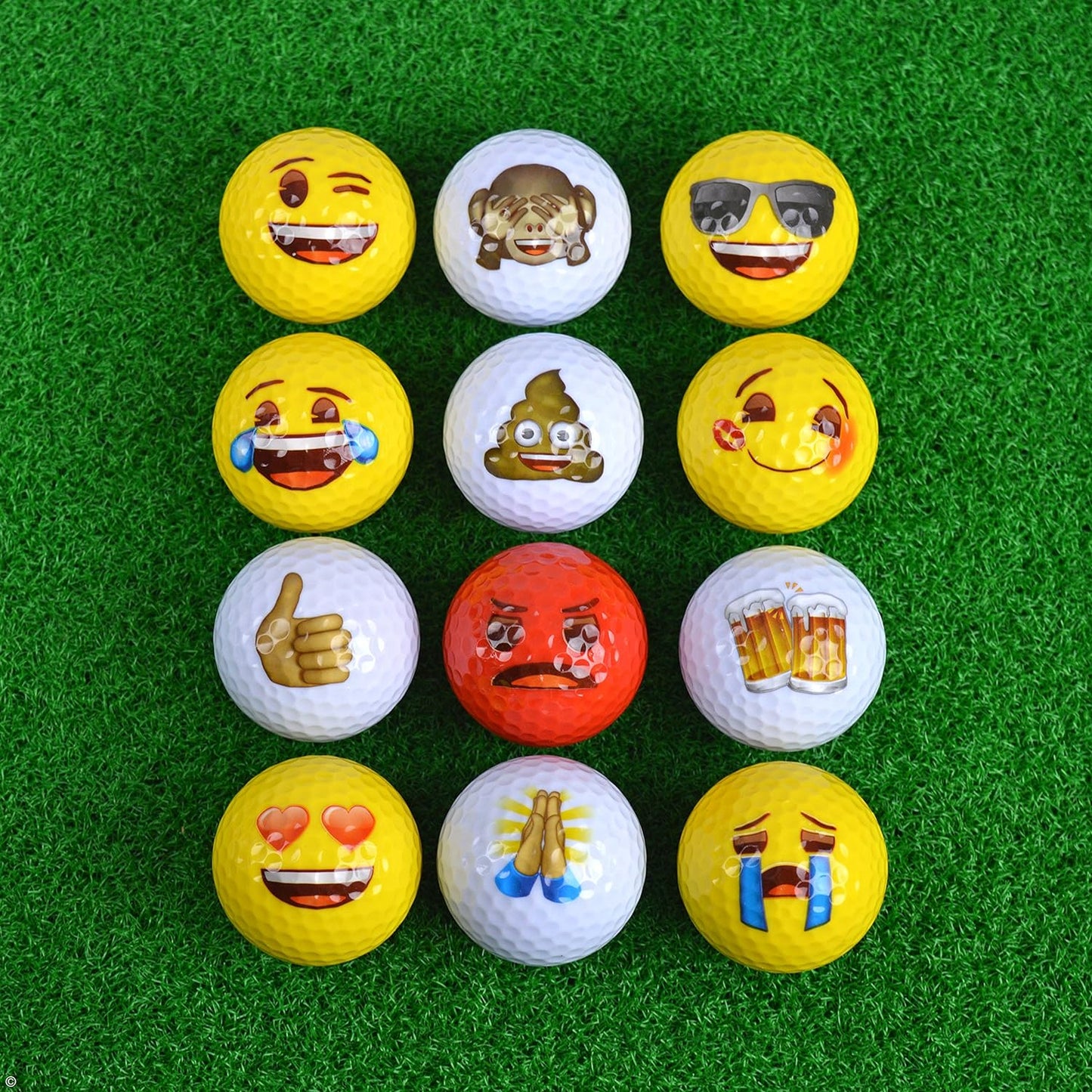 EMOJI 12PK GOLF BALLS (12 Designs)