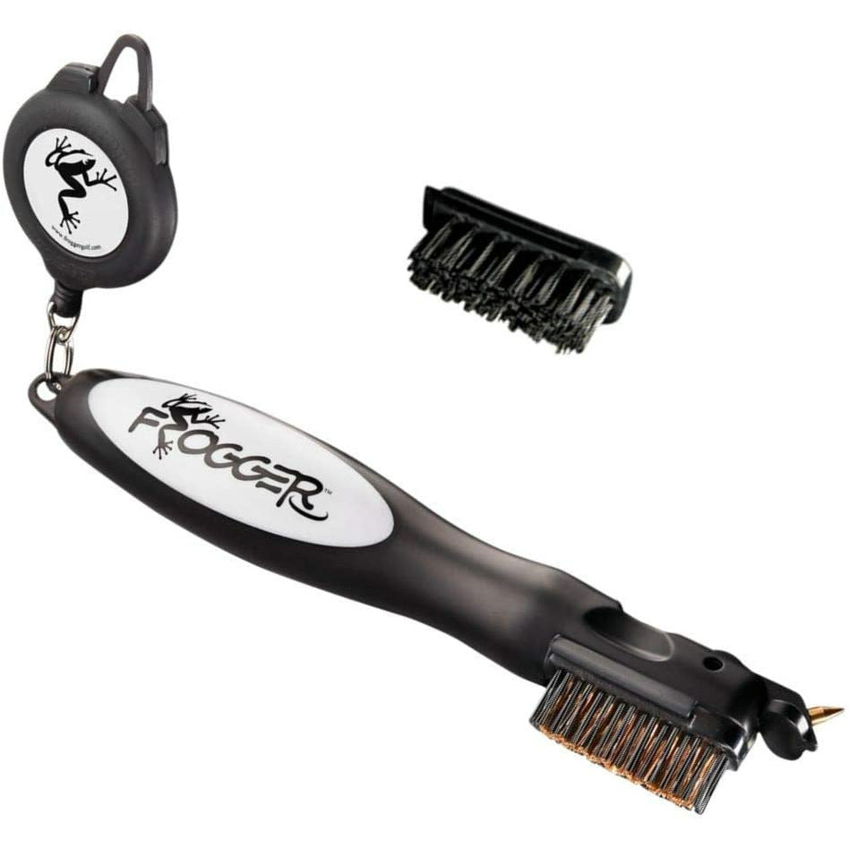 Frogger Golf BrushPro Retractable Golf Club Brush with Groove Cleaner