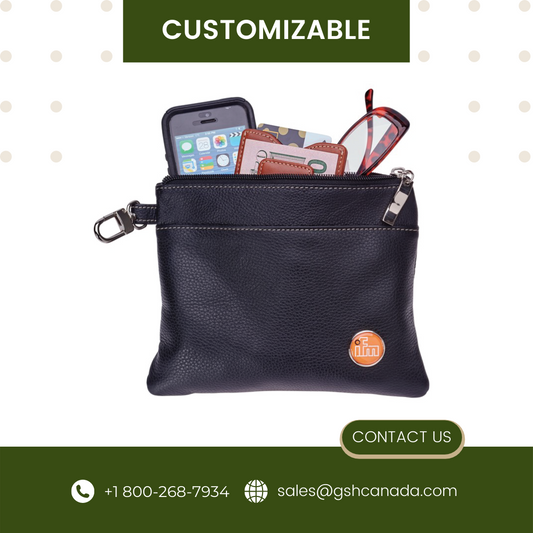 Leather Valuables Zippered Case