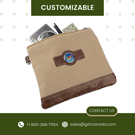 Leather Trimmed Valuables Pouch