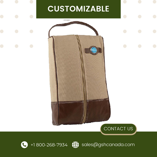 Leather & Canvas Shoe Bag