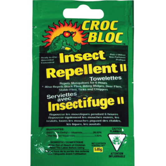 Croc Bloc Insect Repellent 10% DEET Towelettes
