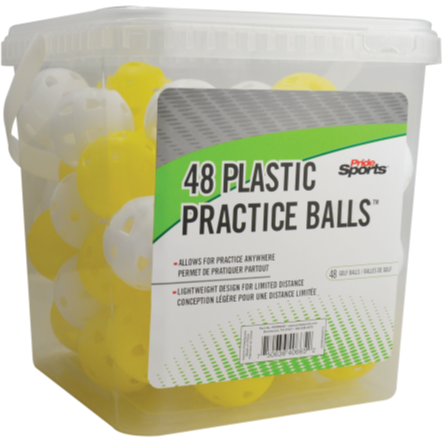 48ct Plastic Practice Balls w/ Plastic Bucket Each