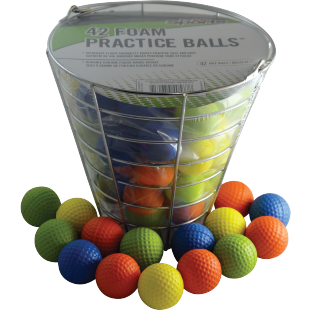 Foam Practice Balls w/ Metal Bucket
