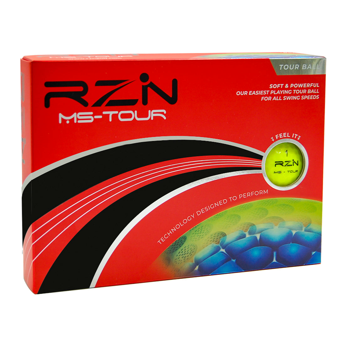 RZN MS-Tour Yellow Golf Balls 12pk