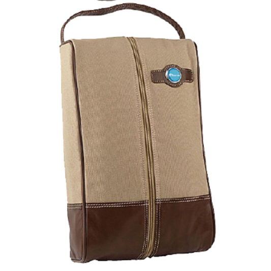 Leather & Canvas Shoe Bag
